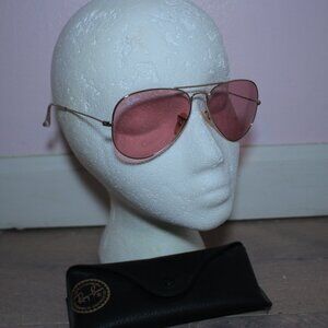Ray-Ban Aviator Large Metal Pink Lens Tint EXC Sunglasses